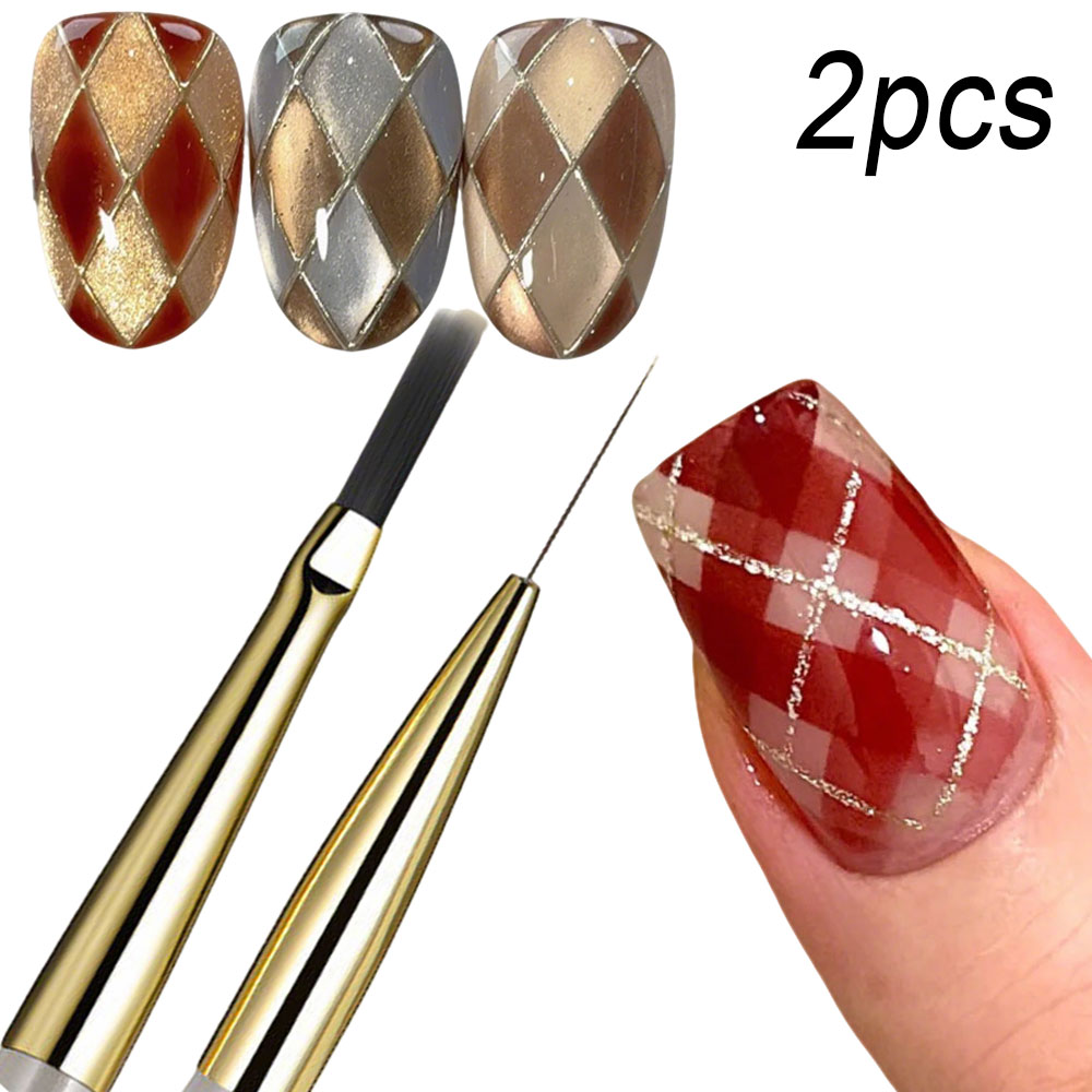 Detailing Brush Set - 1pcs French Plaid Nail Art Brushes