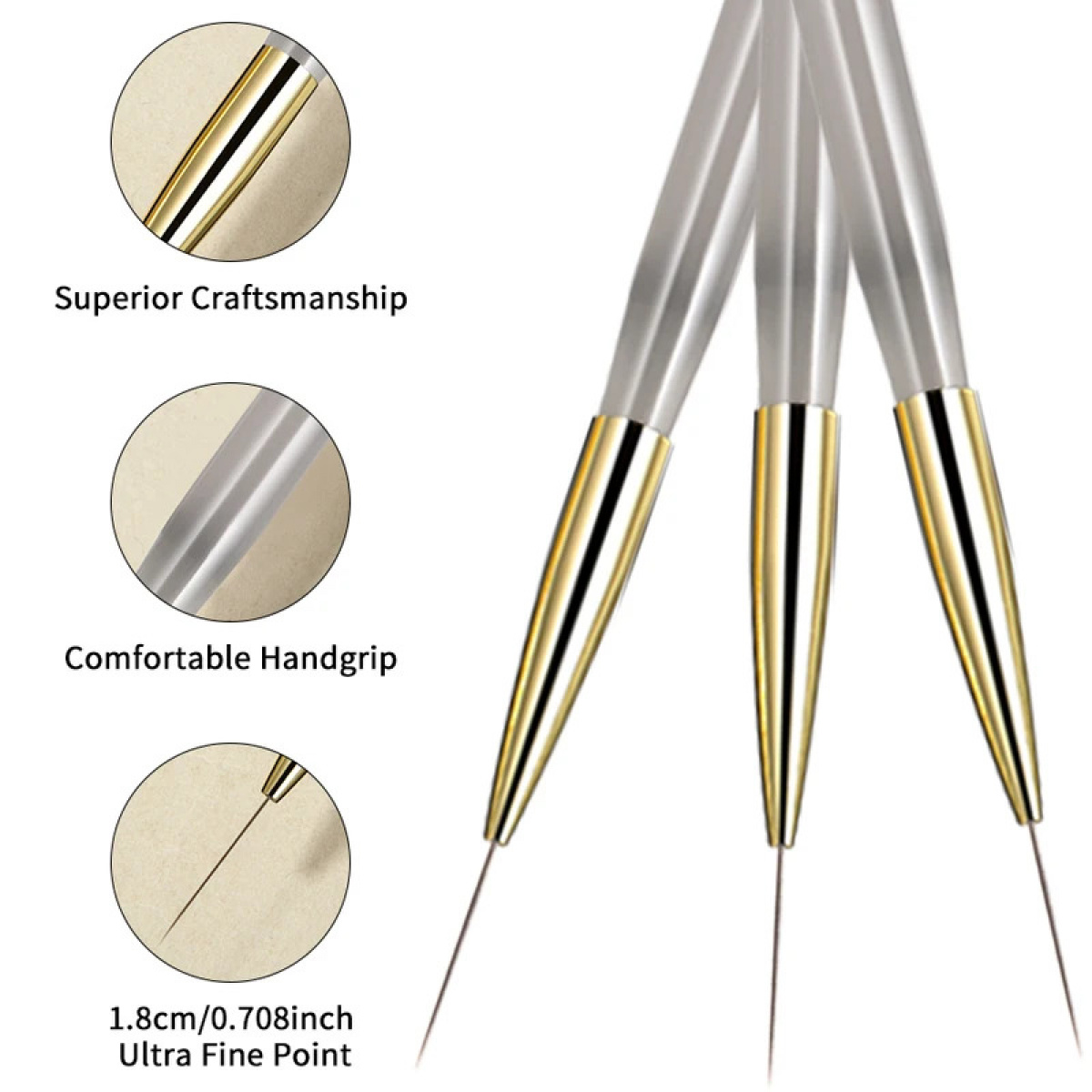 1/2/5Pcs Nail Art Liner Brush  - Detailing Brush Set review and price